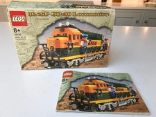 Lego 9V TRAIN Railway 10133 Locomotive BNSF Engine GP-38 BOX + INSTRUCTIONS ONLY