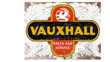 VAUXHALL SALES & SERVICE Retro Look Metal Sign SHED KITCHEN CAVE GARAGE A5 A4