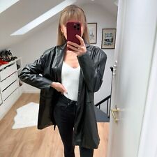 PLT Black Faux Leather Oversized Blazer Jacket Xs Spring Summer Work