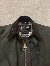 Superb-Vintage 2000 Barbour Border Wax Jacket, Sage Size C34/86 -XS