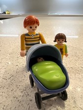 Playmobil 4408 Dad With Daughter + Baby & Stroller Pram