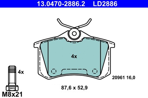 Rear brake pad - pad,