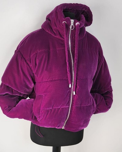Topshop velvet puffer coat - ,