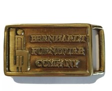  1970-1980 Bernhardt Furniture Company Brass  "bi" logo BELT BUCKLE