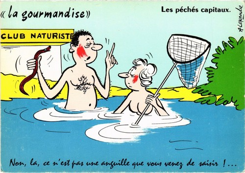 Cpm naturists humor pin up - cpm,