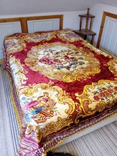 60s Italian Velvet Wedding Bedspread Throw