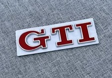 GTi Badge Emblem Red Silver