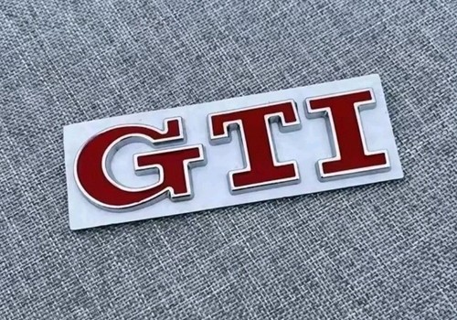 Gti badge emblem red silver - badge,
