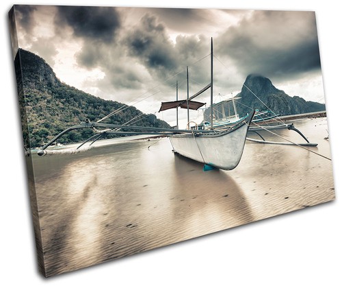 Beach boat sunset - boat, seascape