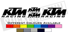 4 PIECE KTM RACING LOGO STICKERS / DECALS SET - DIFFERENT COLOURS AVAILABLE