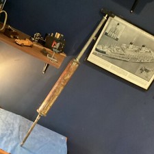 A LARGE VINTAGE BRASS GREASE