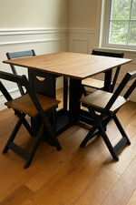 Butterfly Folding Dining Table 4 Chairs Pine Set Space Saving Kitchen Furniture