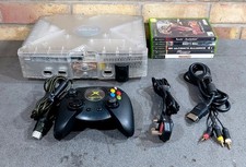Xbox Original Crystal Console Bundle With Controller And 5 Games 