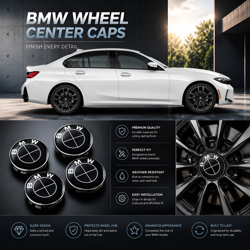 Set bmw wheel centre caps - of,