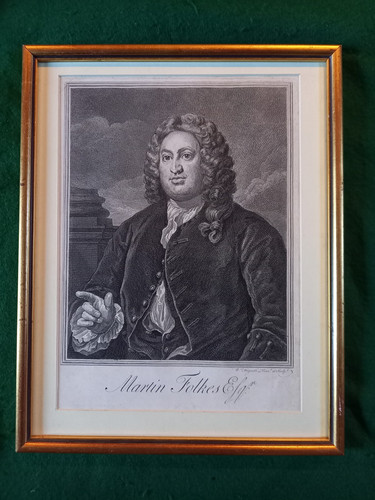 Framed engraving martin folkes - engraving,