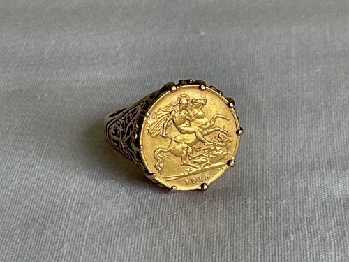 Antique 22ct gold 1913 half - gold,