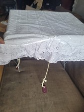 Vintage pram sun canopy for coach built silver cross Broderie Anglaise