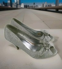  Silver Glitter Women's Peep