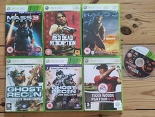 Xbox 360- 7 x Games Bundle Mass Effect Red Dead Redemption Halo Tom Clancy Gears