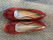 Red Flat Size 5 Shoe With Buckle Detail To Front. By Jones The Bootmaker. New.