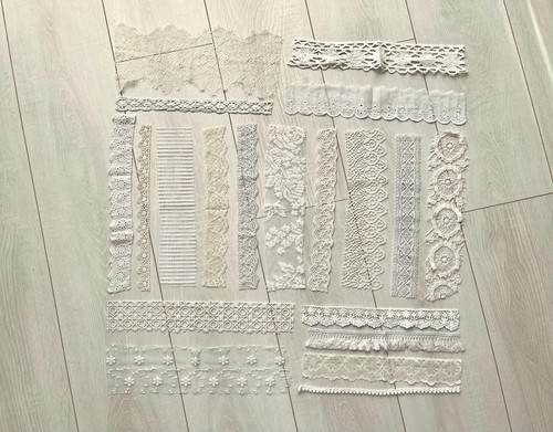 Mixed vintage lace trim scraps