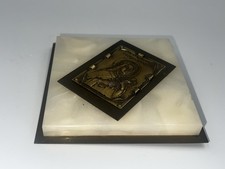 Antique French Brass & Onyx