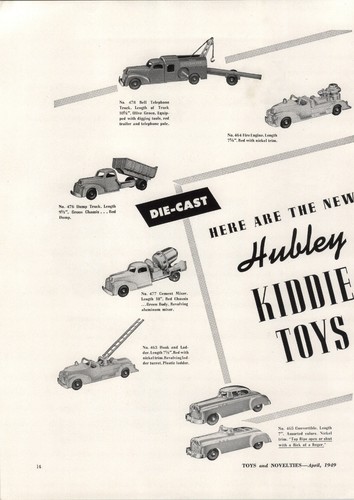 1949 paper hubley die - paper, ad