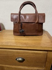 Genuine Radley Tan Leather Medium Grab Bag/Handbag With Bag Charm