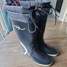 Yacht Master Navy Blue Rubber Boating Boots UK 8 US 10 Sailing Yachting