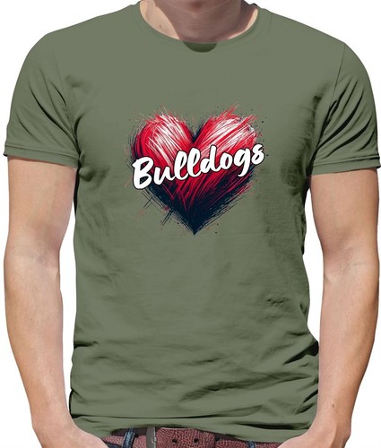 Love heart bulldogs mens - -,