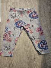 Girls floral grey leggings - girls,