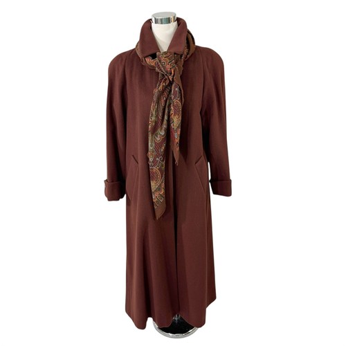 Evan picone brown wool long - wool,