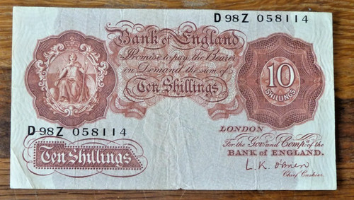 Vintage ten shillings banknote - vintage,