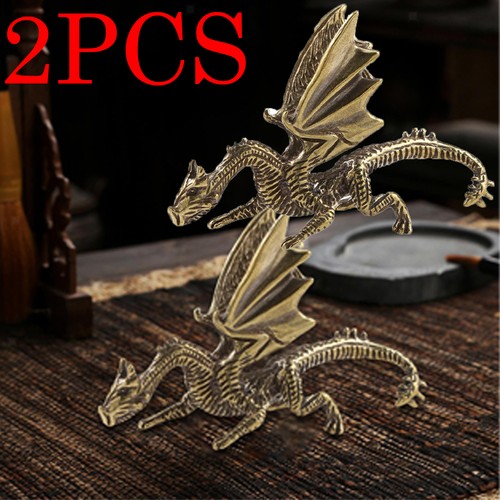 2pack brass dragon - brass, ornament
