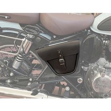 Side black leather motorcycle