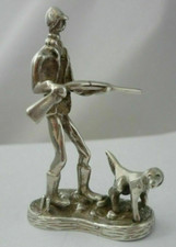 Vintage Sterling Silver Hunter/Farmer & Dog Figurine Statue