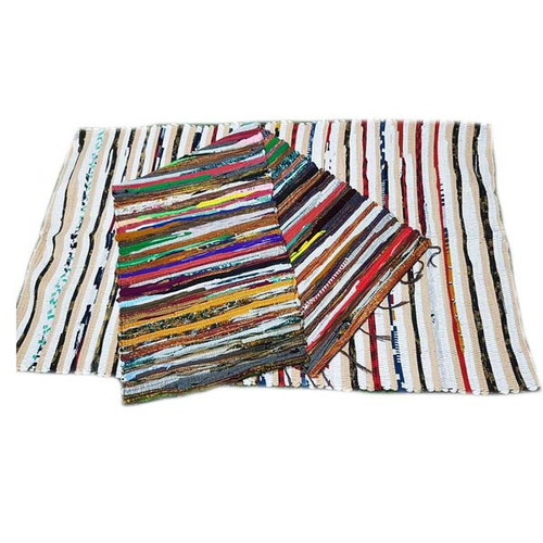Handwoven chindi rug - chindi,