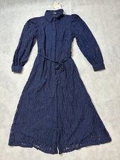 Size 14 Next Navy Lace Shirt Dress Midi BNWT