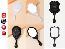 Vintage Oval-Shape Hand Mirror Held Vanity Mirror Standing Makeup Dresser Mirror