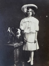 GIBSON GIRL w PIT BULL TERRIER