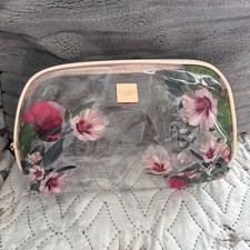 Ted Baker Little Beauties Gift Bag - Pink Floral With Zip - Empty 24 x 14cm
