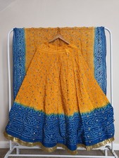 Beautiful Bandhani Lehenga Skirt with Dupatta Wedding Party Wear