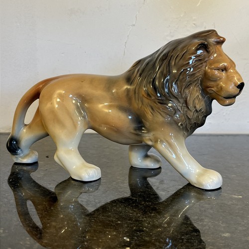 Ceramic lion figurine large - ceramic,