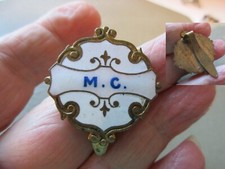 ANTIQUE EDWARDIAN MASTER CEREMONY MC GOLD P CHATELAINE CLIP WATCH CHAIN FOB HOOK