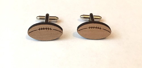 Rugby ball cufflinks laser - ball,