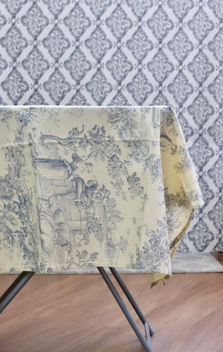 Navy beige toile country - ,
