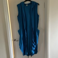 Waistcoat Longline Hooded With Pockets Bnwot Freestyle Size 14- 18 Turquoise