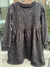 Girl’s Warm Winter Long Sleeve Sweatshirt Style dress - Brown -Age 5-6 Years