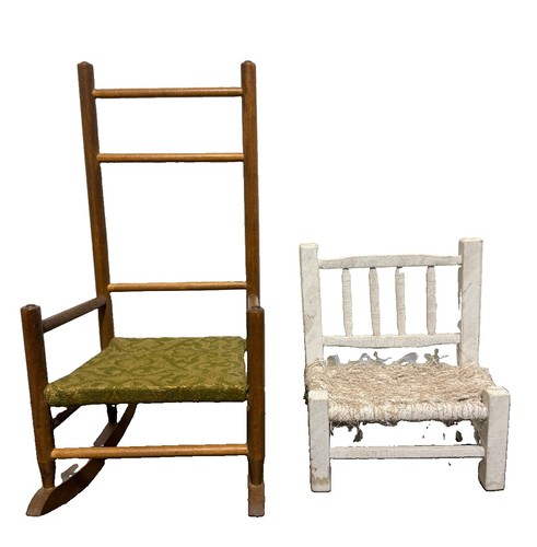 Vintage wooden doll - vintage, chair