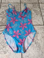 Ladies "Bon Marche" Blue/Pink all in one swimsuit (size 12)